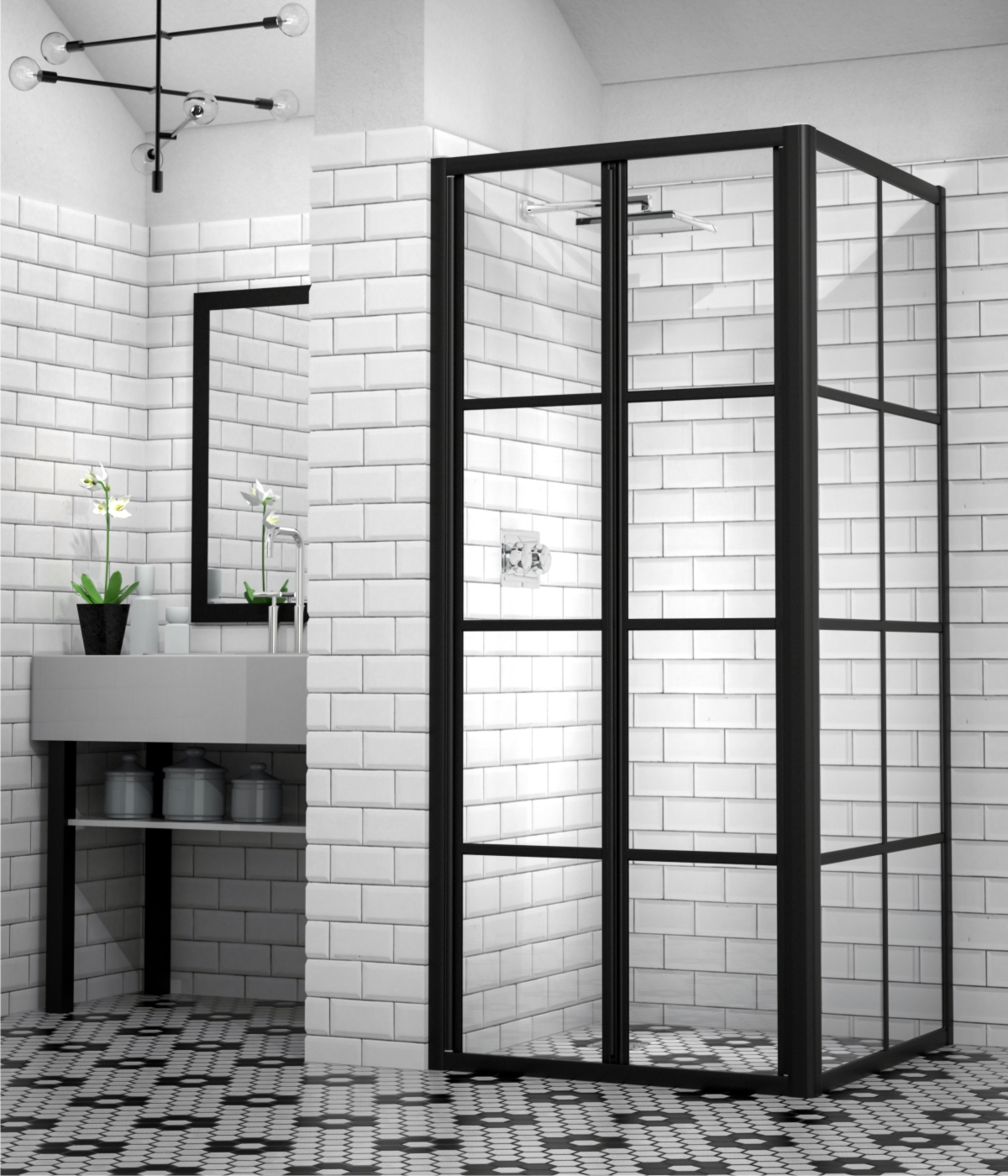 Rustic Black Framed Shower Range Showerline